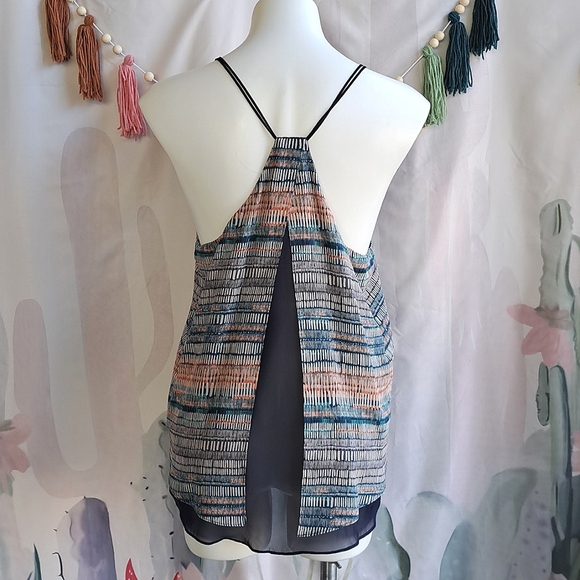 Nwot 100% Silk Top Waverly Grey Layered Racerback Split Back Hi Lo Tank Large - Picture 4 of 9